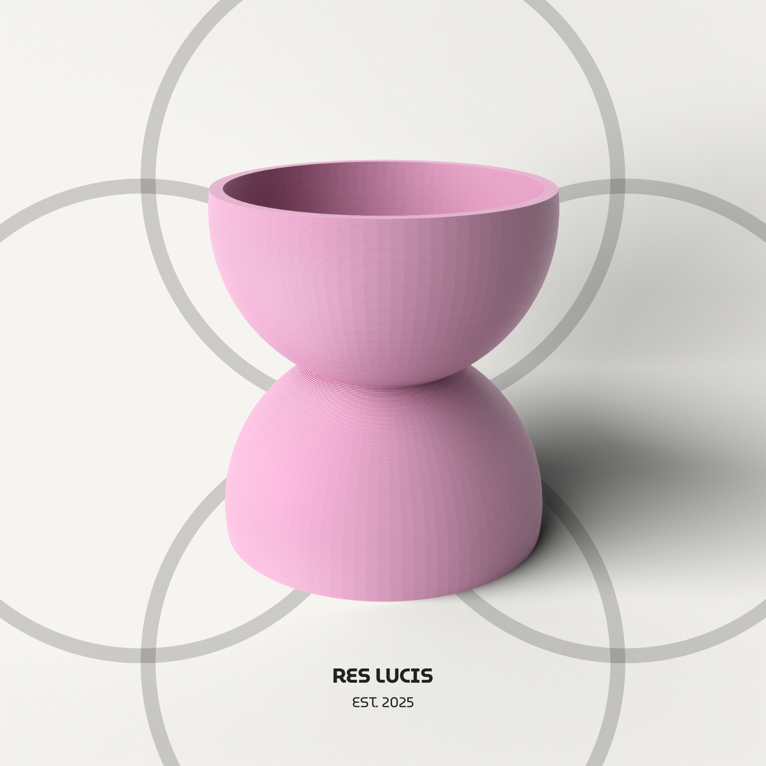 Ciotola Rosa a forma di clessidra utilizzabile anche come posacenere